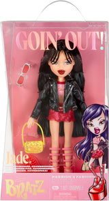 Papuţa Bratz jde ven! - Jade - 1 sběratelská panenka s doplňky, oblečením, taškou, slunečními brýlemi a štětcem - Hračka pro děti - věk 6+, červená