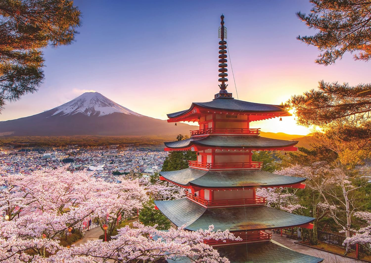 Puzzle Ravensburger 12000582 - Třešňové květy v Japonsku - 1000dílné puzzle pro dospělé a děti od 14 let, Puzzle Naty Shop Stará verze