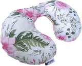 Medi Partners Baby Neck Polštář Neck Support 100% Bavlna / Minky Baby Neck Polštář do autokočárku Cestování Cestování Spánek Polštář Snooze Roll (REH with Grey Minky) Cervikální ortopedické polštářky Naty Shop Flower se světle růžovou Minky