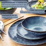 Sänger | Tokyo 36dílná sada porcelánového nádobí Sada porcelánového nádobí pro 12 osob Moderní ručně vyráběné tmavě modré nádobí s černými akcenty | PRÉMIOVÁ KOLEKCE