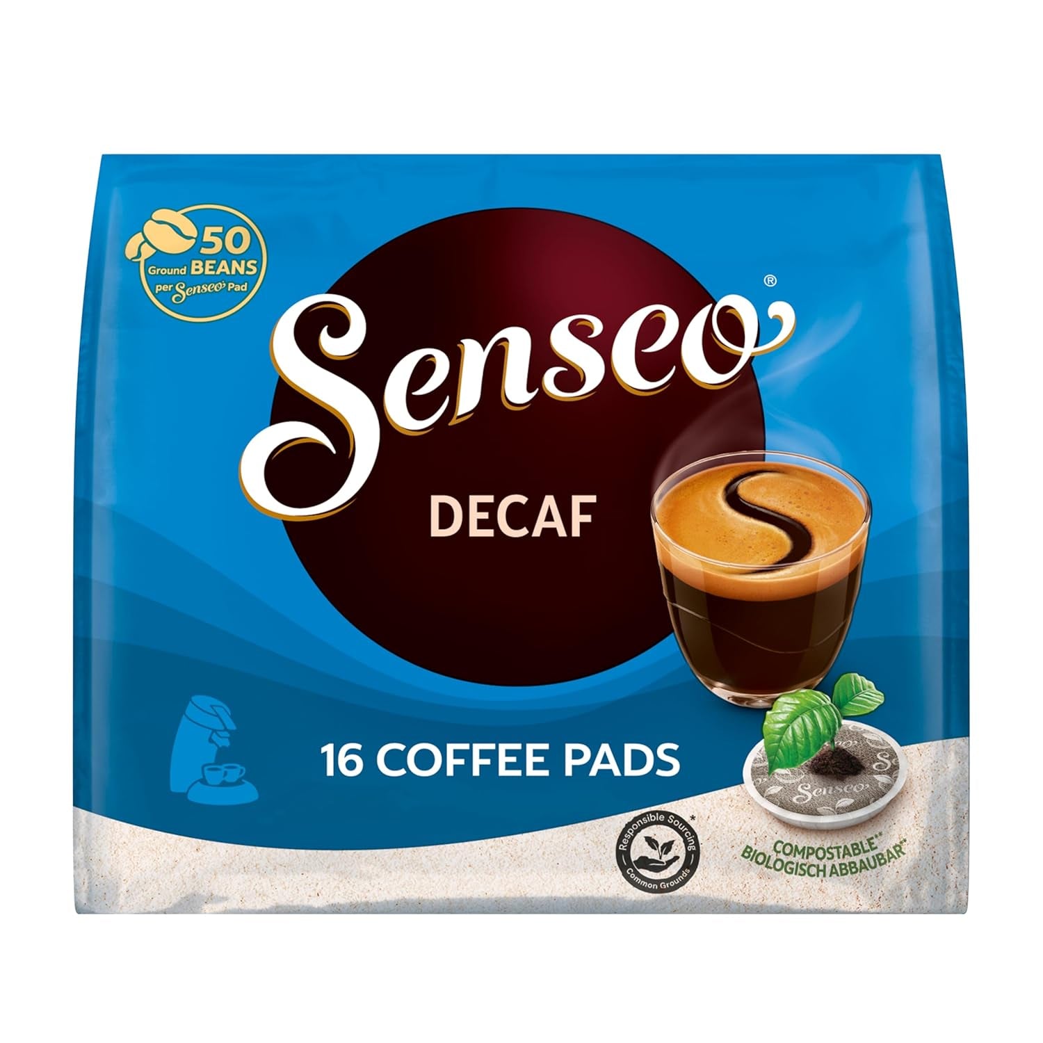 Senseo Pads Decaf Entkoffeiniert, 5 x 16 Getränke, 80 kaffeepadů