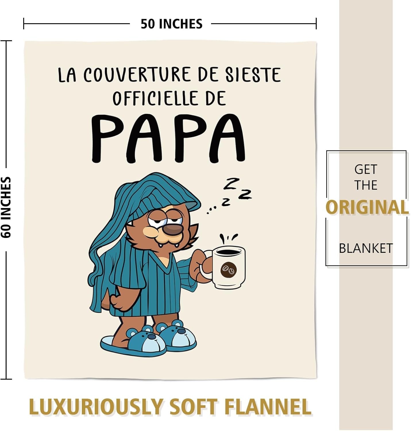 Juratar flanelová deka pro tatínka - dárek k narozeninám, ke dni otců a Vánocům - 152 X 130 cm Postele a přikrývky Besuche den Juratar-Store