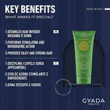 GYADA KOSMETIKA, Hyalurvédský posilující ajurvédský obklad, Profesionální ošetření pro jemné a slabé vlasy, Anti-Frizz s methi, Maca, Neutrální henna, 200 ml Naty Shop vlasová maska