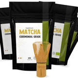 Cupplement Matcha 90 gramů bio - Nejkvalitnější práškový zelený čaj - Bez bambusové metly a drátu - Kuchařství - Sada pro začátečníky - Latte - Šlehačka - Japonsko - Prášek - Čaj - Drát - Sáček - Smoothie