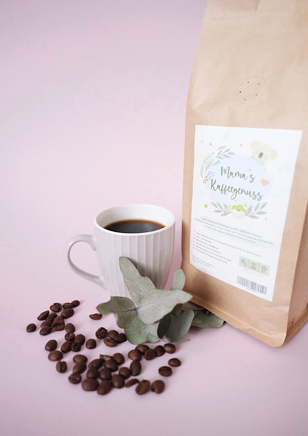 Mama's Coffee Pleasure®binky - zrnka espressa bez kofeinu Cremoso - přírodní bezkofeinace CO² - jemně pražené v Itálii - ideální během a po těhotenství