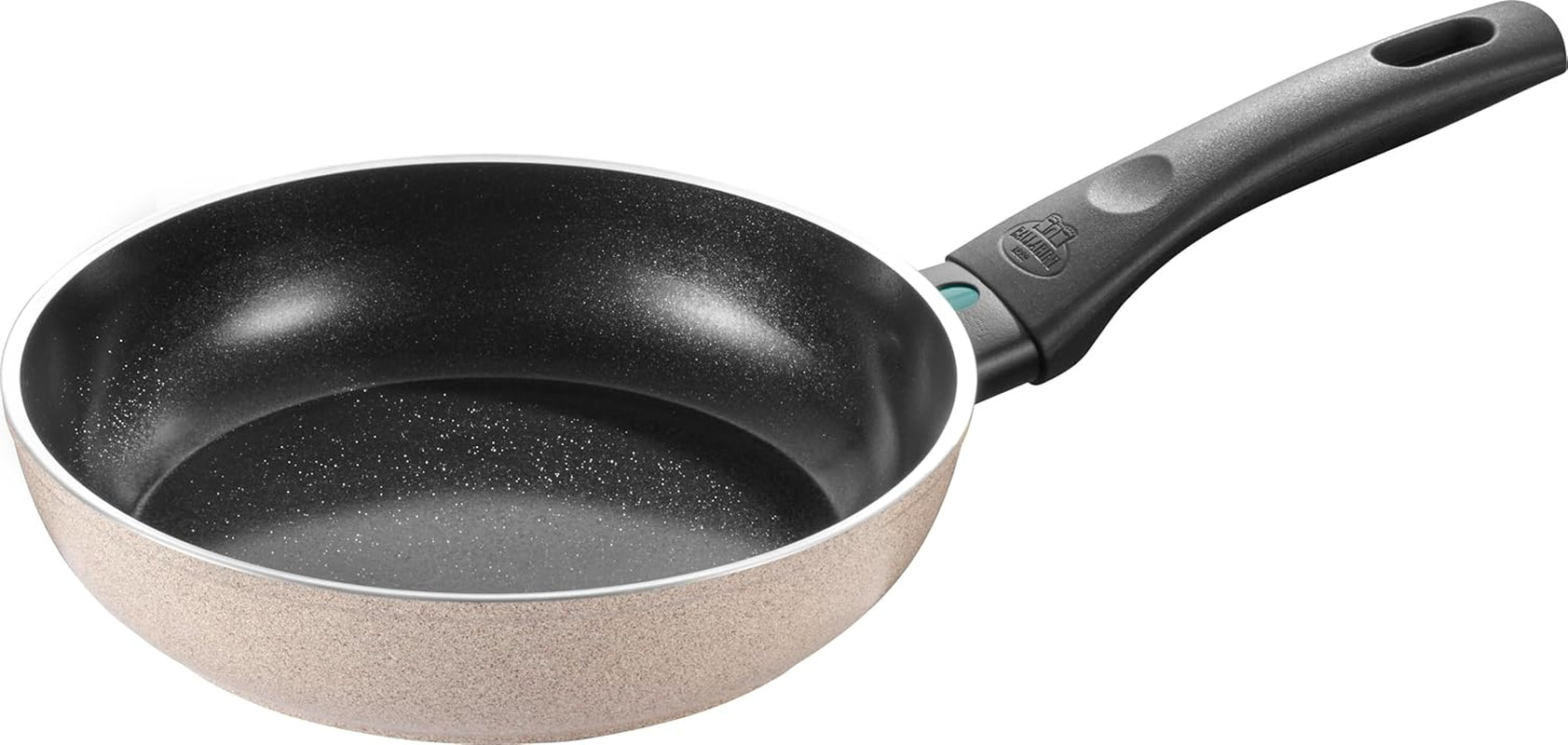 Pánev Ledro, 24 cm, hliník, vhodná na indukci, nepřilnavý keramický povrch, Thermopoint, Made in Italy, béžové Hrnce a pánve Naty Shop 20 cm