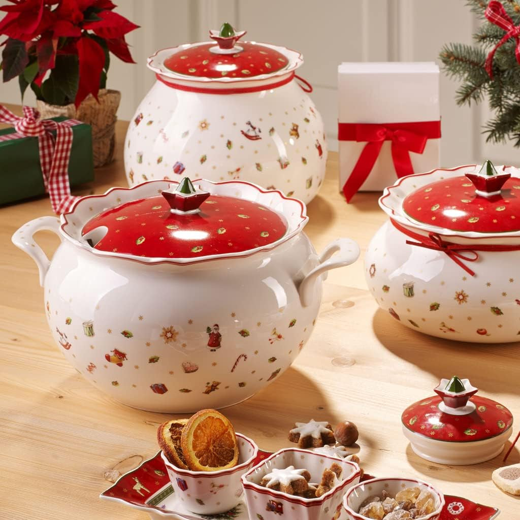 Villeroy & Boch Toy's Delight Terrine, 3 litry, prémiový porcelán, bílá/červená