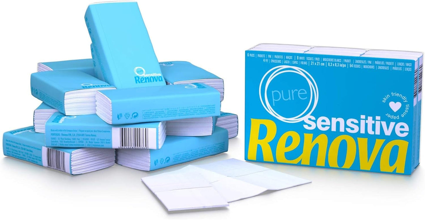 Kapesníčky Renova Sensitive Pure - 6 balení bílých ubrousků