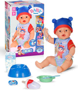 BABY Born Jonas - panenka 43 cm - 10 funkcí včetně příslušenství a matrace - Plně funguje bez baterií - Vhodné pro děti od 3 let