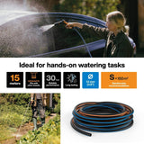 Zahradní hadice Fiskars S, pevná, Vodní hadice pro ruční zavlažování, 13 mm (1/2"), Délka: 15 m, Univerzální připojení, UV ochrana, Ochrana proti mrazu, Odolná proti kroucení, Modrá, 1076049