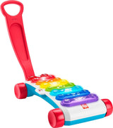 Fisher-Price Light-up obří xylofon – elektronický hudební nástroj k vytažení spolu s učebním obsahem, písně, pro miminka a batolata od 9 měsíců, vícebarevné, verze: francouzská, HJK40 Hračky Bebe Naty Shop Uk-Anglická