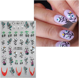 JMEOWIO Nálepka na nehty Halloween 9 Blatt Nálepka na nehty Selbtklebend Nagelaufkleber Süße Geisterblume Dekoration Nageldesign Zubehör