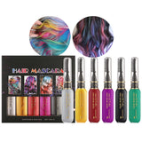 Okamžitá barva na vlasy 6 barev Dočasná řasenka na vlasy pro dívky a ženy Smývatelná barva na vlasy Chalk Rainbow Hair Mascara Barva na vlasy pro karneval Halloween Cosplay Party Narozeniny (A) Barva na vlasy Naty Shop B 90 Ml (1 balení)
