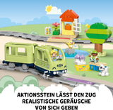 Interaktivní dobrodružný vlak LEGO DUPLO Town, sada se světly a zvuky pro hraní rolí, umožňuje 2letým dětem stavět koleje, předškolní vzdělávací hračka 10427 Stavebnice Besuche den LEGO-Store