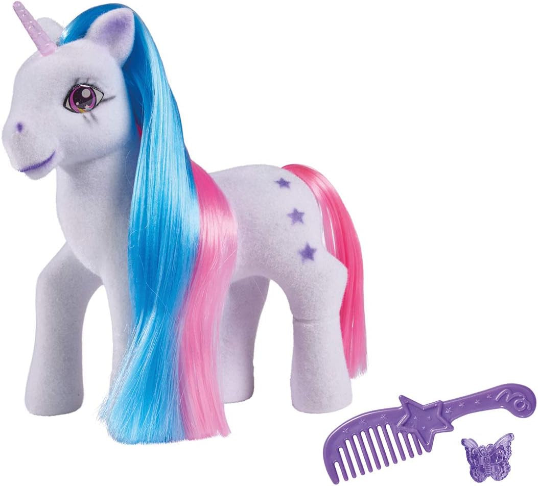 Simba 104342482 - Jednorožec s barevnými vlasy, 14 cm, vločkovaný, s hřebínkem a sponkami, od 3 let Naty Shop Dolls Výchozí název