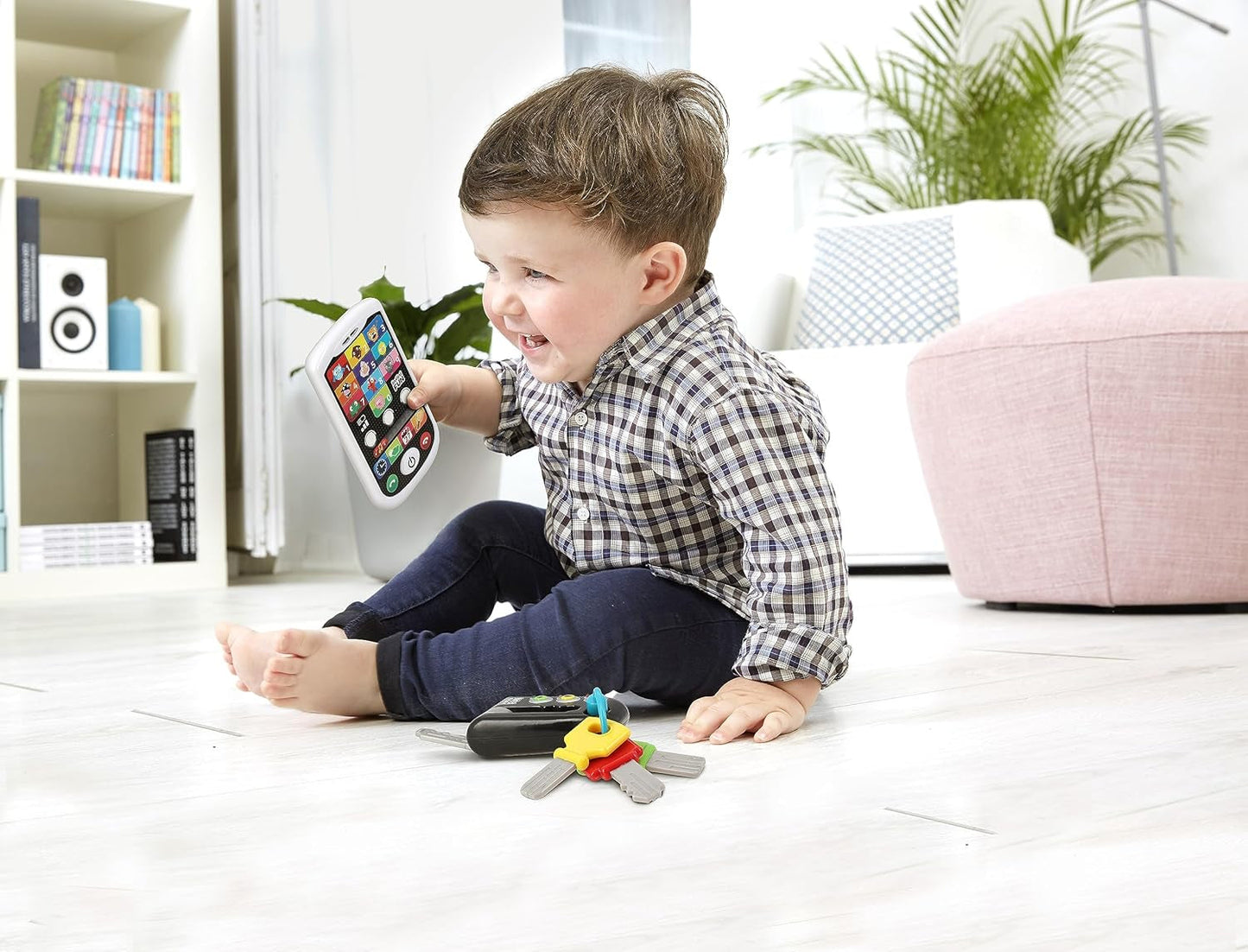 My Duo High-Tech Phone + Key – Velmi realistický telefon a klíč. - Hračka pro více vzdělávacích projektů od 12 měsíců Bebe Naty Shop Toys
