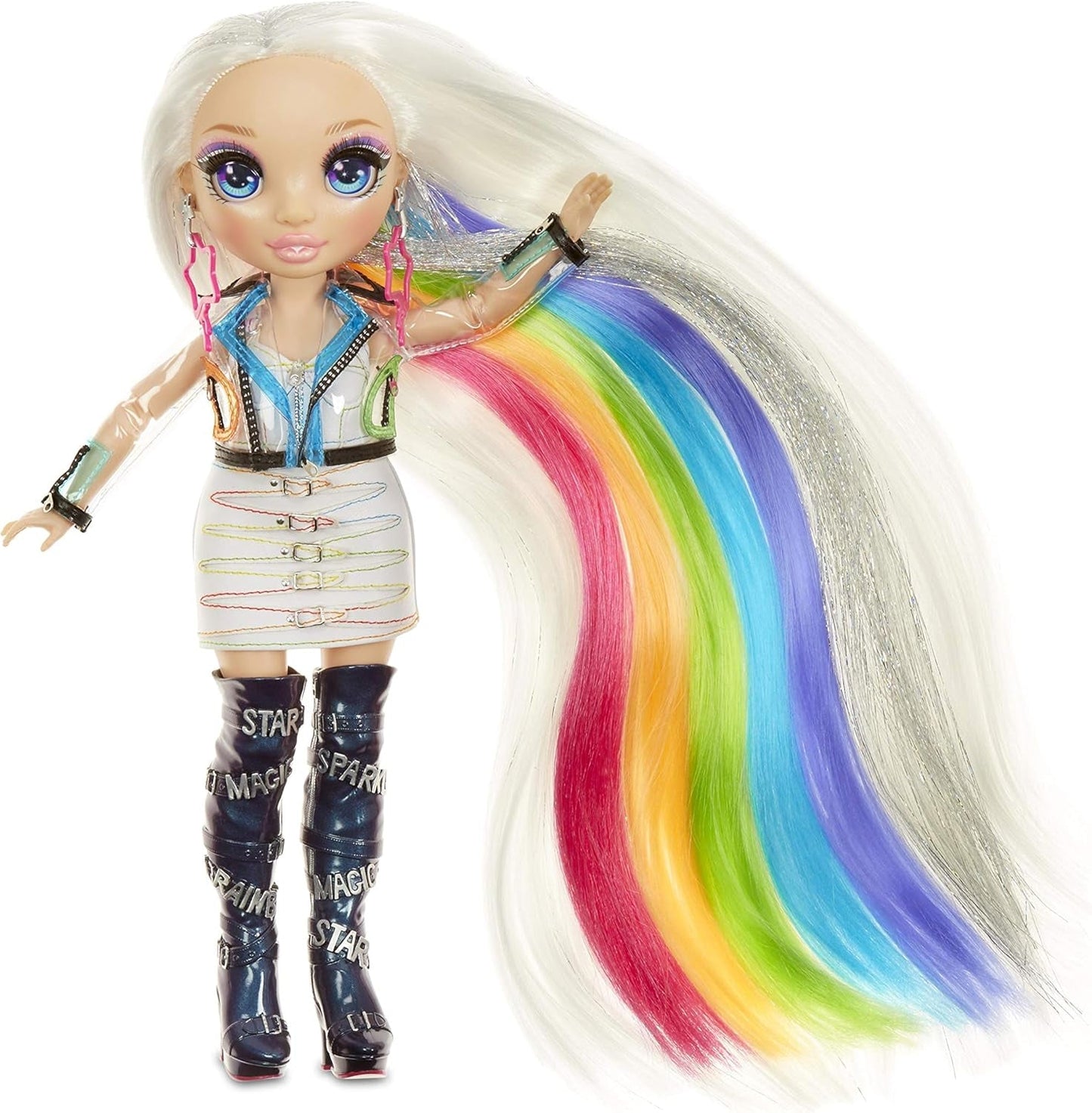 Vlasové studio Rainbow High - Exkluzivní herní sada pro panenku Amaya Raine s dlouhými vlasy pro styling - Obsahuje omyvatelnou křídu na vlasy, kartáč na vlasy, doplňky - Dárek pro děti od 6 let