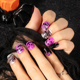 72 ks Halloweenské nehty Samolepící falešné nehty Krátké umělé nehty Samolepící lisované nehty Tipy na umělé nehty Dýňový duch Nail Art Oranžová Zelená Černá