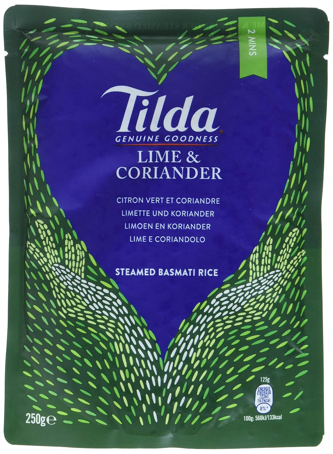 TILDA Dušená rýže Basmati s limetkou a koriandrem do mikrovlnné trouby, 250 g