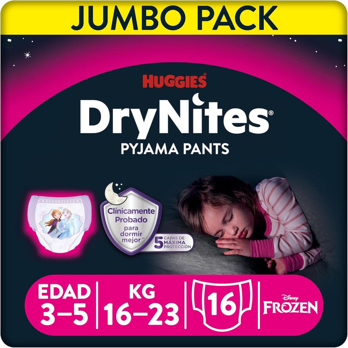 Dry Nites Pyjama Pants Dívčí 3-5 let 1 balení (16 kusů) Naty Shop Výchozí název