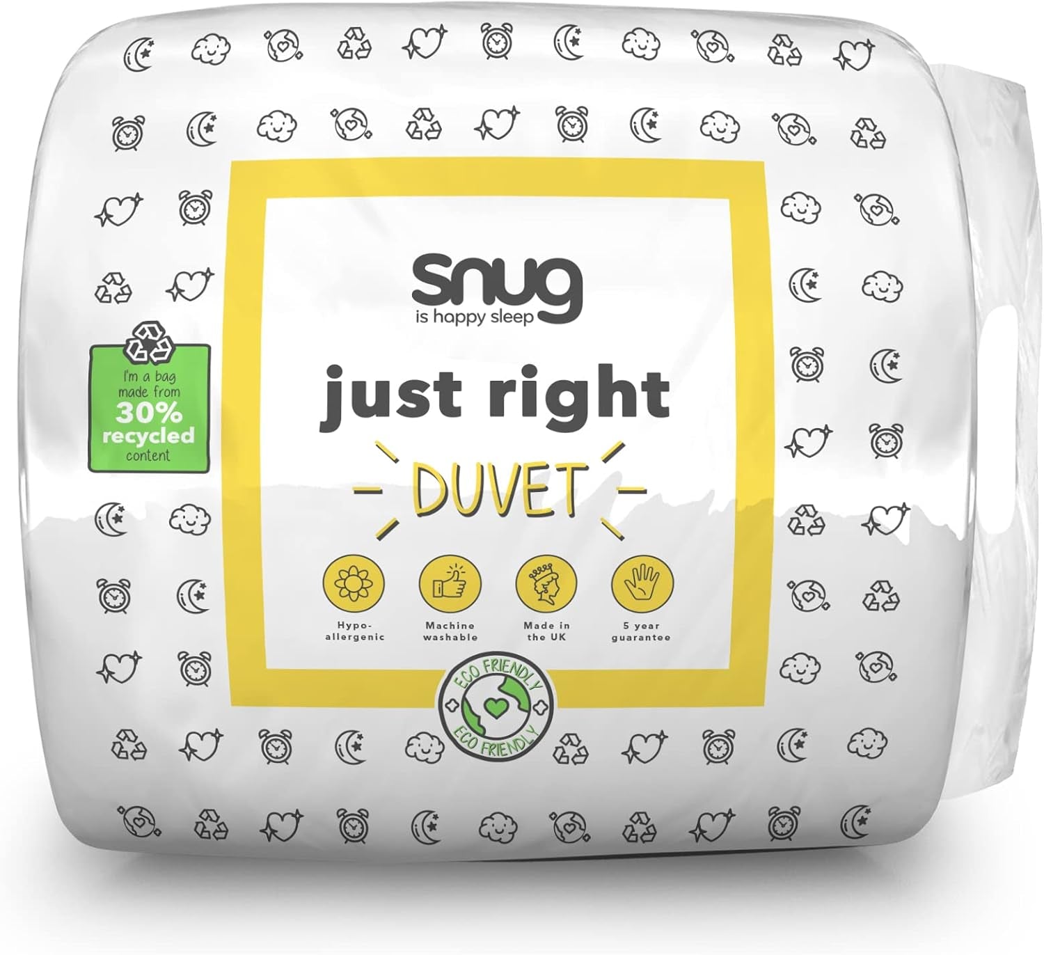Just Right Snug Comforter, 10,5 tog, duté vlákno, bílá, manželská postel Peřiny a přikrývky Naty Shop Double bed 10,5 Tog