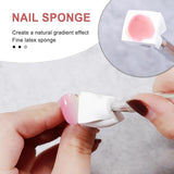 Qufiiry 200 Stück Nail Art Schwämme Mit Metallgreifer, Nagelkunst Schwammpinsel, Maniküre Zubehör Für Nägel, Um Eine Varavländ Von Gradient Nail Art Patterns to Create (Bílá)