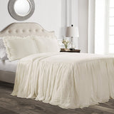 Přehoz Lush Decor s volánovou sukní, polyester, bílá, manželská postel Lush Decor Postele a přikrývky Ivory V190,5 X W99,1 Cm (1 balení)