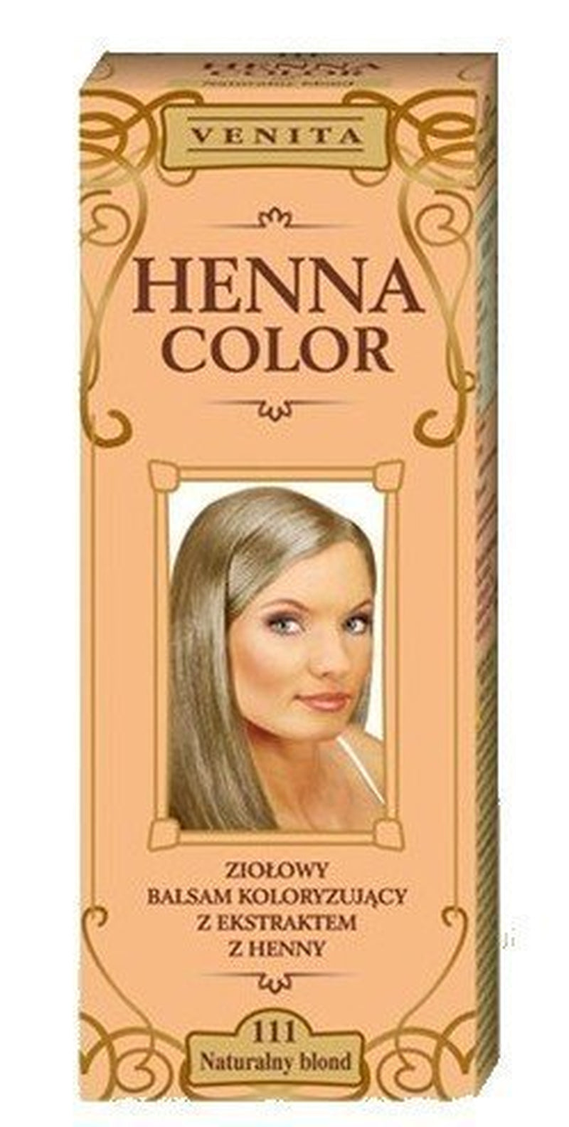 Henna Color 111 Přírodní kondicionér pro blond vlasy Barva na vlasy Přírodní efekt barvení vlasů Henna Eco Hair Dye Naty Shop Béžová (Blond) 75 Ml (1 balení)