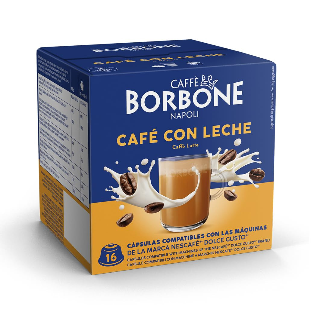 Caffè Borbone Café au Lait - 64 kapes - Lösliches Pulvergetränk mit Milchpulver and Instantkaffee - Kompatibilní s Kaffeemaschinen der Marke Nescafè®* Dolce Gusto®*