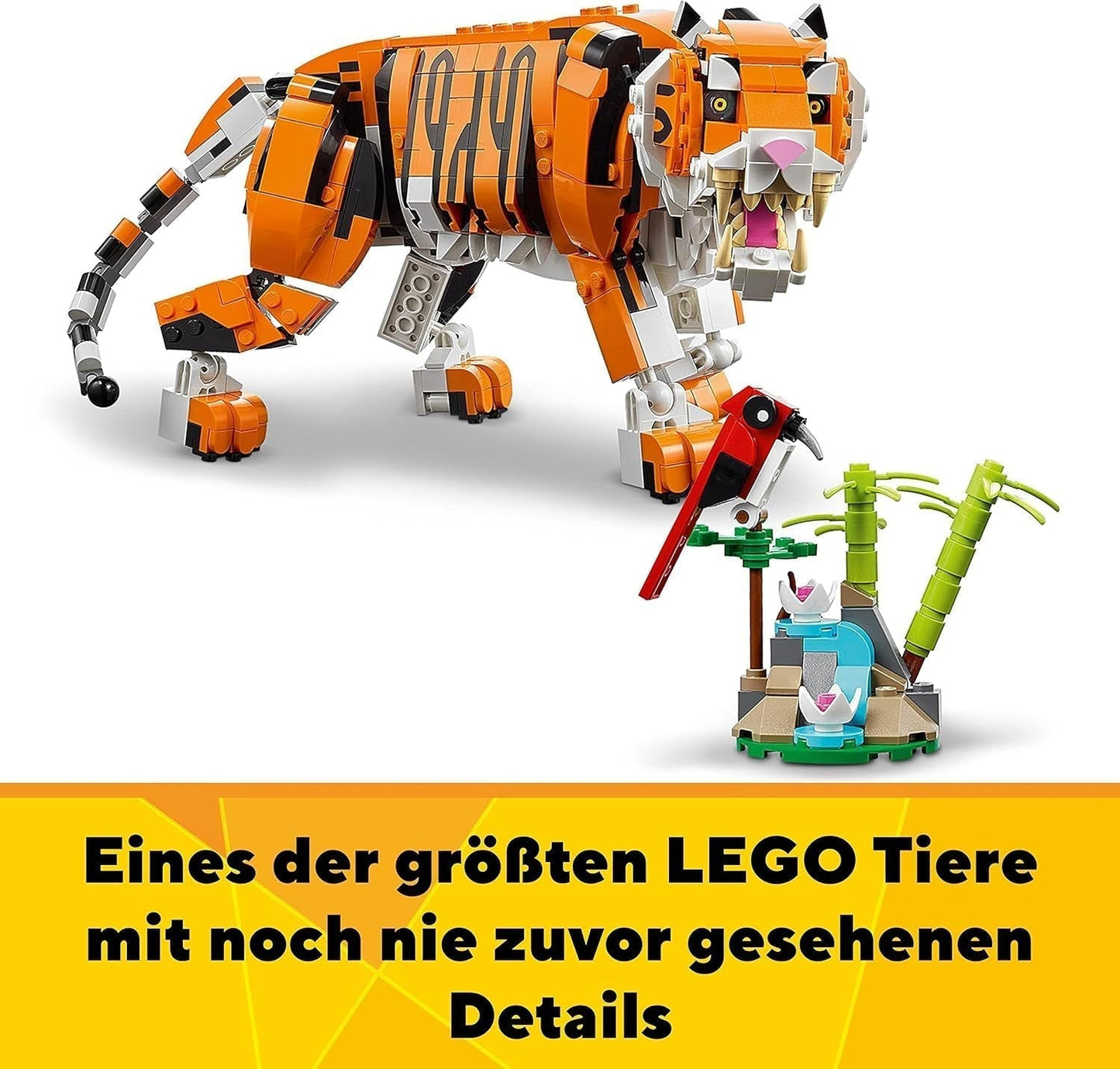 LEGO 31129 Creator Majestátní tygr, panda nebo ryba Sada figurky zvířat 3 v 1 Hračka pro děti Chlapci a dívky Stavebnice zvířat Stavebnice Stavebnice Besuche den LEGO-Store