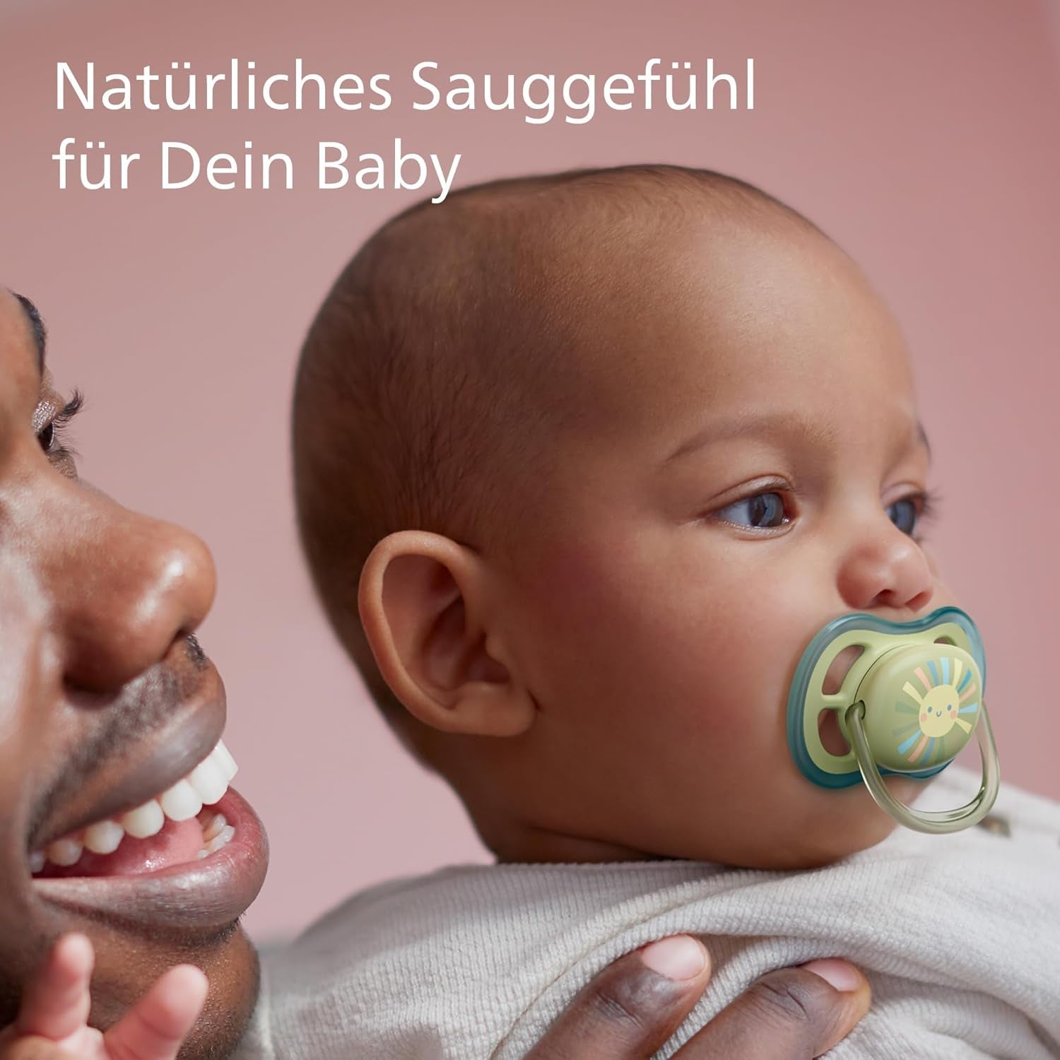 Dudlíky Philips AVENT ultra air - balení 4 prodyšných dudlíků bez BPA pro děti od 0 do 6 měsíců, včetně pouzdra na přenášení a sterilizace, barva slunce/duha (model SCF085/65)
