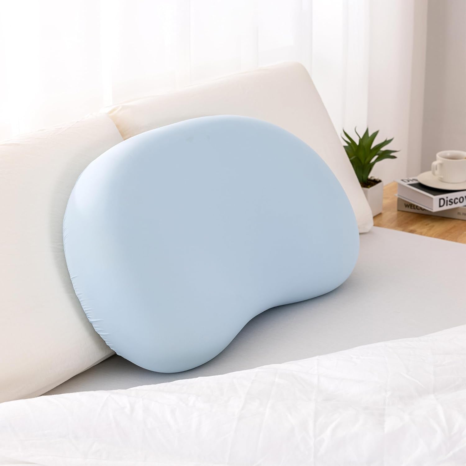 EGO HOME polštář z paměťové pěny 40x80 cm s drcenou paměťovou pěnou - prodyšný, ergonomický polštář pro podporu krku pro spáče na boku, zádech nebo břiše - certifikováno Oeko-Tex - pratelný potah