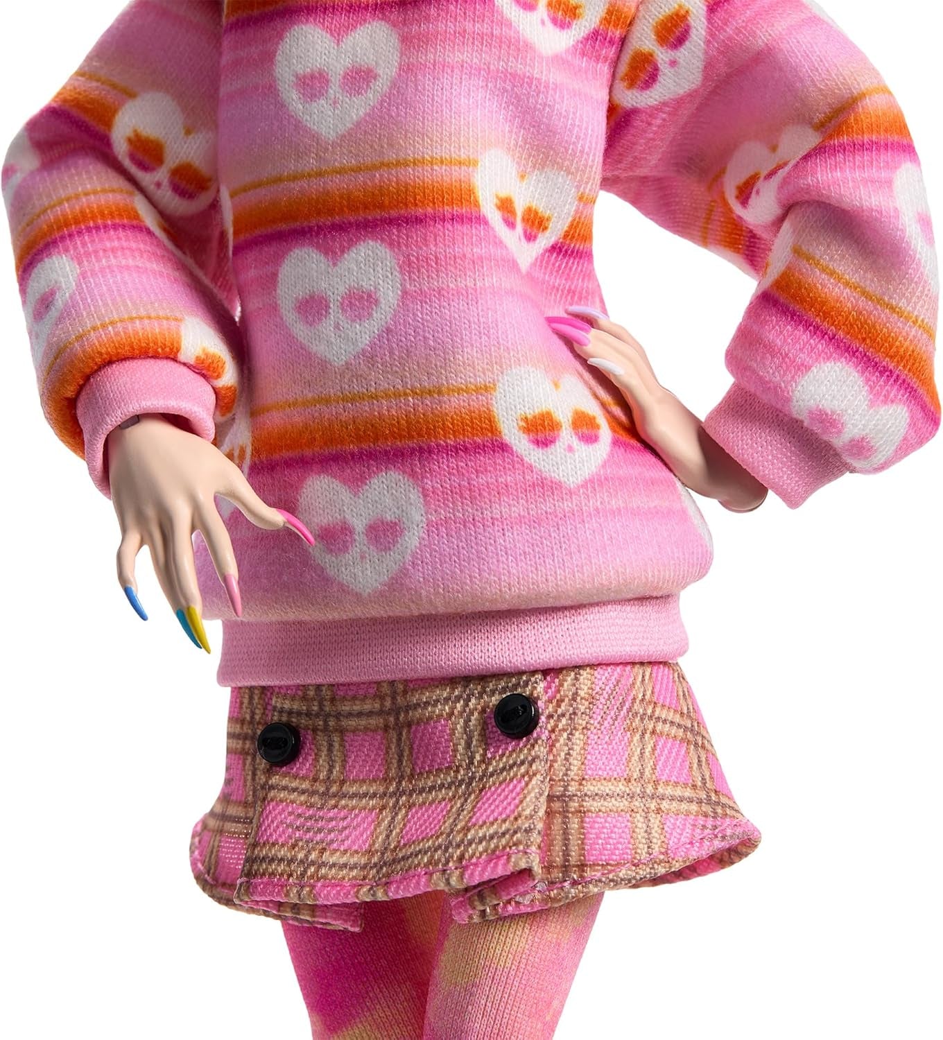 Panenka Monster High Wednesday a doplňky, sběratelská figurka Enid Sinclair v růžové barvě s baretem a batohem, stojan na panenky, panenky HXJ05 Naty Shop