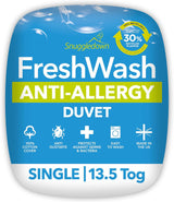 Snuggledown Freshwash přikrývka pro alergiky, 13,5 Tog Zimní teplá, Bavlna, Bílá, Jednolůžková Přikrývka Naty Shop Twin 13,5 Tog