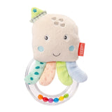 Fehn Octopus Toy Ring Bell - chrastítko, pískání, pocit motoriky hračka - plyšová hračka pro miminka z měkké tkaniny - hračka pro miminka a batolata 0+ měsíců Hračky pro miminka Naty Shop Octopus