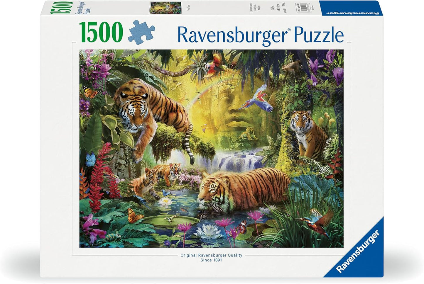 Puzzle Ravensburger 12000696 - Idyla u vodního oka - 1500 dílkové puzzle pro dospělé a děti od 14 let, puzzle s motivem tygra Puzzle Naty Shop