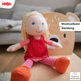 Měkká panenka HABA Annelie - Měkká panenka s upravenými vlásky - S výměnným oblečením - Od 18 měsíců - 30 cm - Lze prát - 1302108001