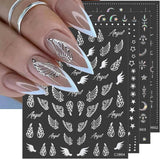 8 listů zlata Moon and Stars Nálepky na nehty Angel Wings Tan Gold Nálepky na nehty Hvězdy Fólie na nehty Samolepicí nálepky na nehty Příslušenství k nehtovému designu Nálepky na nehty