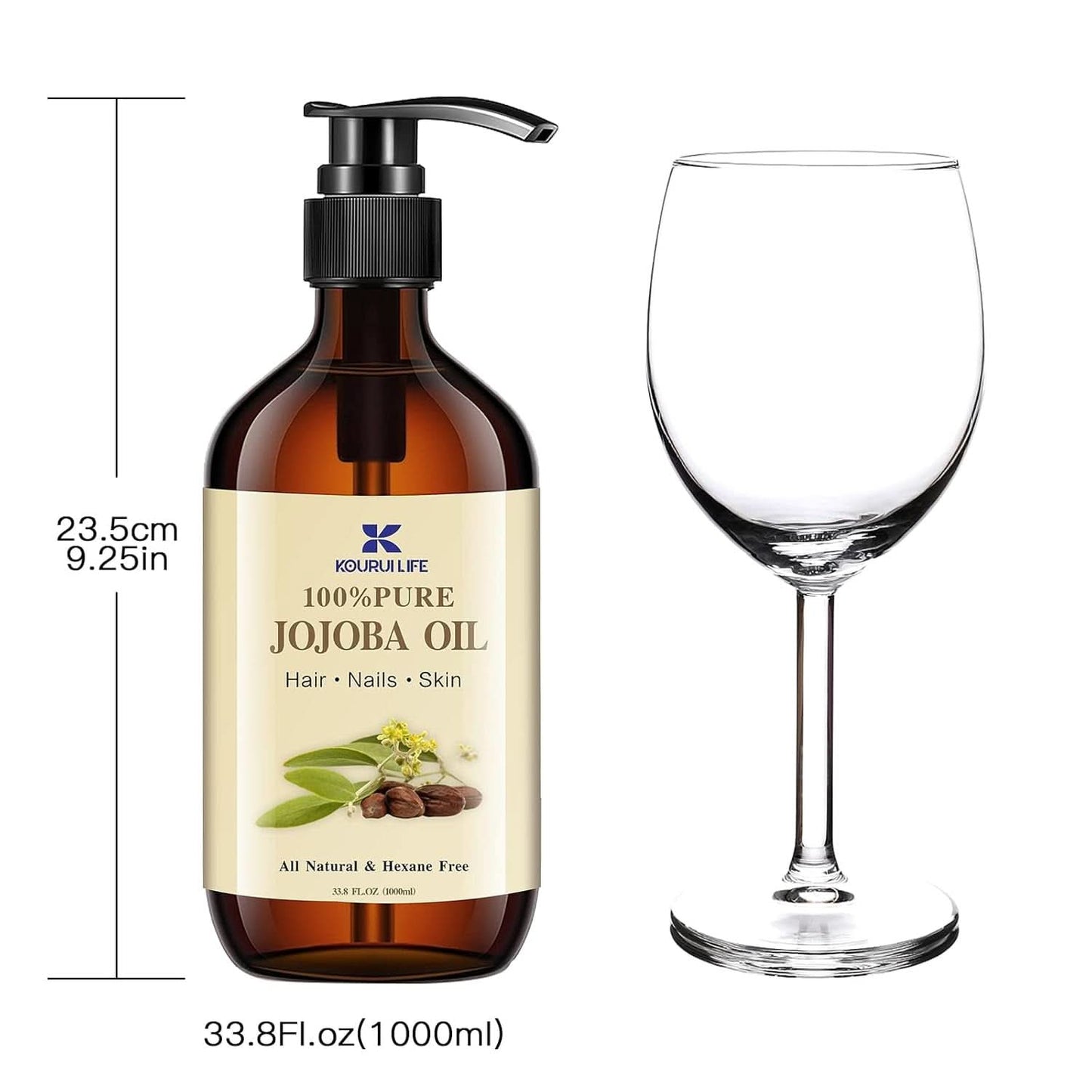 Bio jojobový olej 1 litr, 100% čistá kosmetika a kosmetika Naty Shop