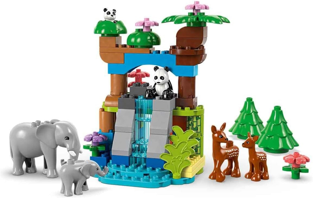Stavebnice LEGO DUPLO Town Wild Animal Families 3 v 1, vzdělávací hračka pro batolata s želvami, tygry, slony, jeleny, pandami, sada pro předškoláky od 2 let, stavebnice s figurkami zvířat 10446 stavebnic Beuche den LEGO-Store
