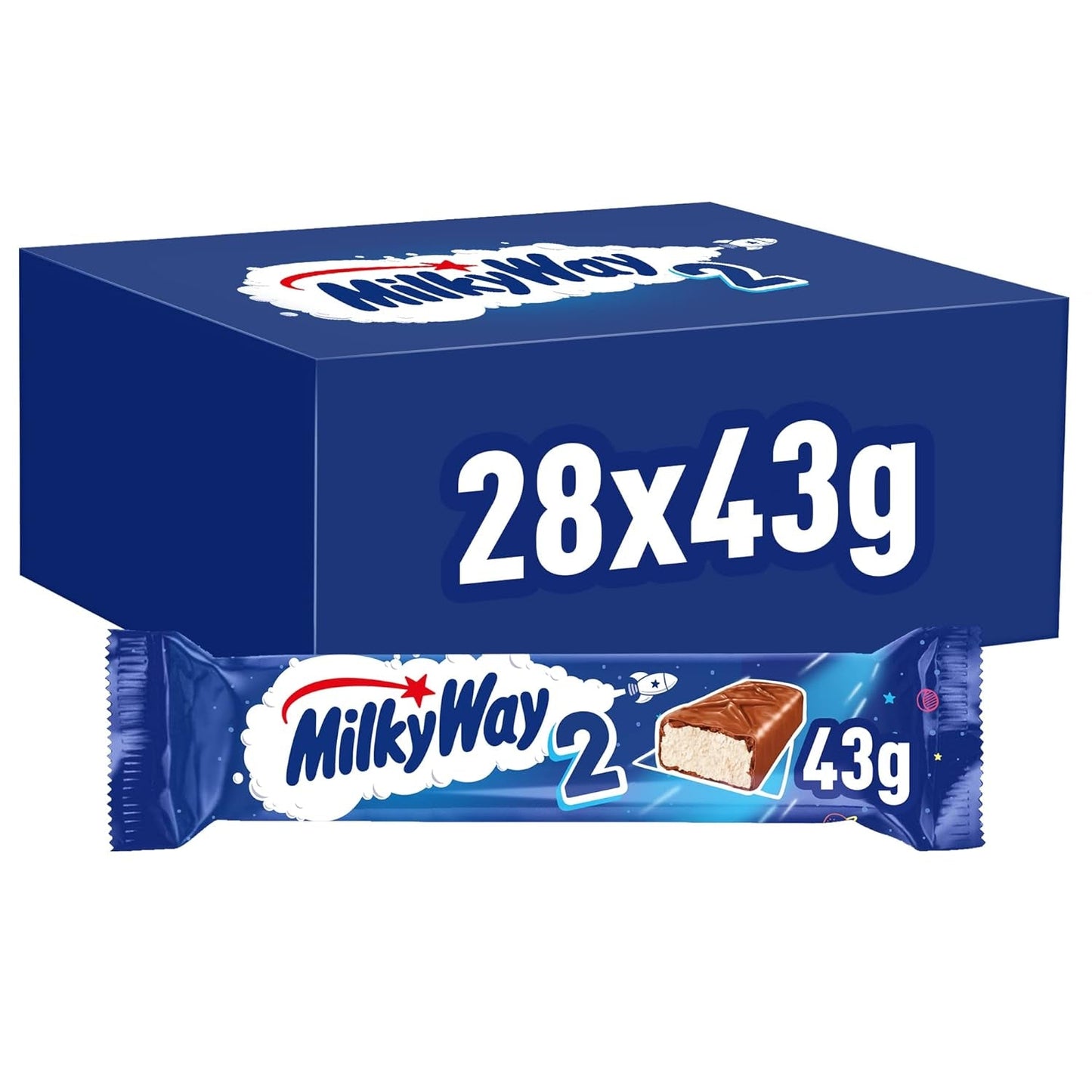 Čokoládové tyčinky | Mléčná smetana | 28 dvojitých tyčinek v krabici (28 x 43 g)