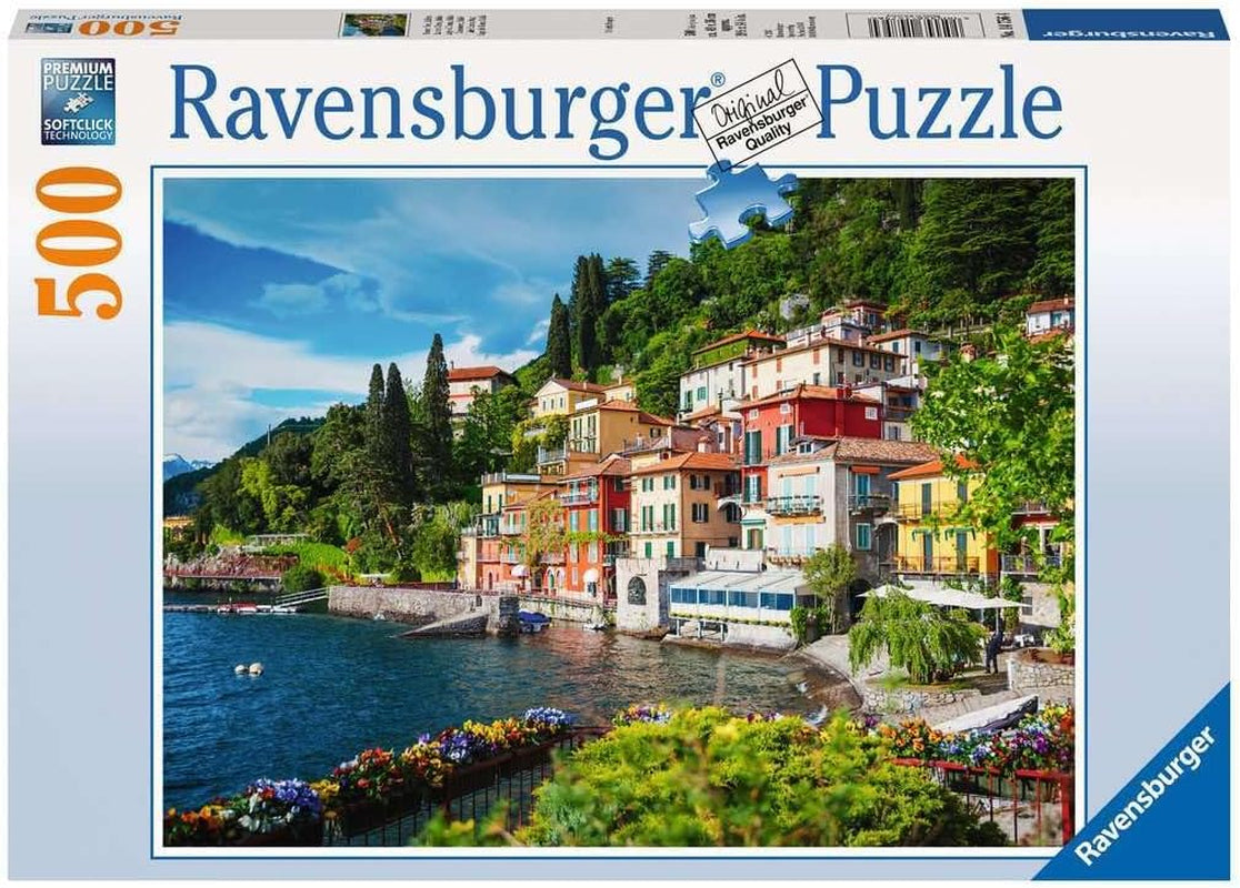 Ravensburger Puzzle 12000201 - Jezero Como, Itálie - 500dílné puzzle pro dospělé a děti od 10 let, puzzle na šířku s italskými motivy Puzzle Naty Shop Old Design