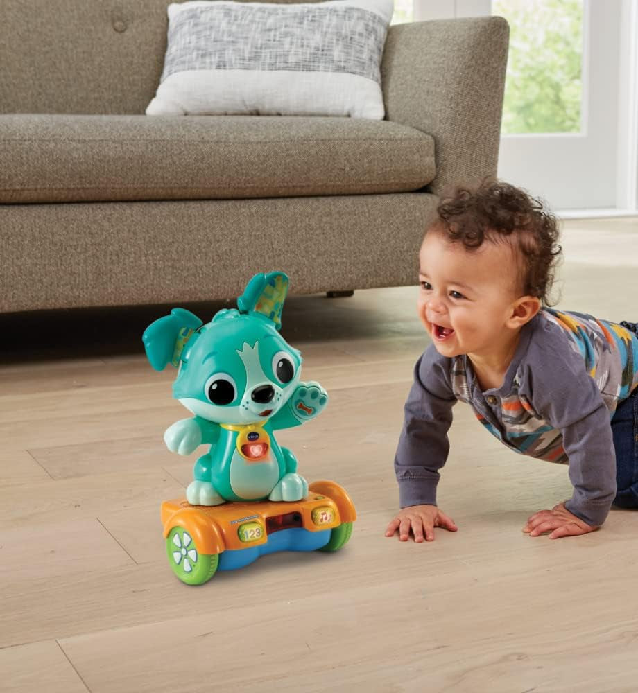 Vtech Baby Catch Me Puppy - Motorizované hoverboard štěně podporuje pohyb - S pohyblivými ušima, písničkami, zvuky a učebním obsahem - Pro děti ve věku 12-36 měsíců Bebe Toys Naty Shop