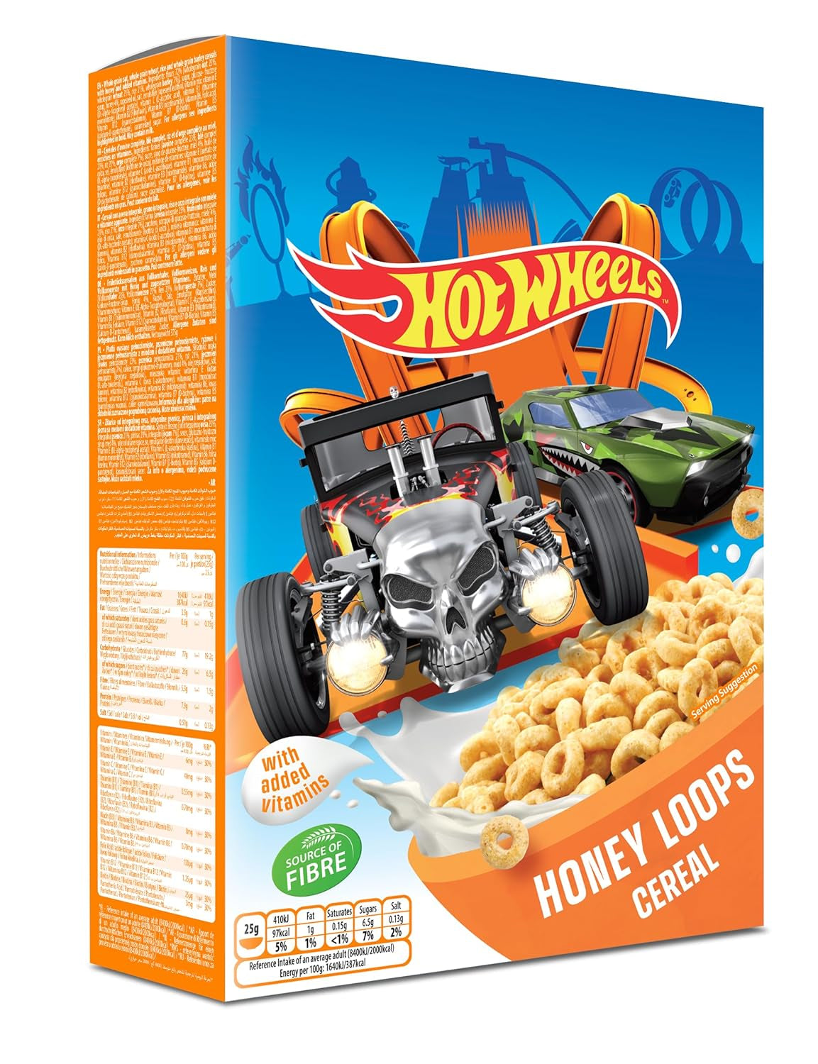 Peppa Pig Honey Loops Cereal, Knusprige Vollkorn Frühstückscerealien Mit Zugesetzten Vitaminen, 1Er Pack (1 X 375G) Cereal Naty Shop Hot Wheels