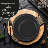 Moritz & Moritz NORDIC Sada nádobí pro 6 osob - 18dílná sada černého nádobí z černého nádobí - Skandinávský design - Sada robustního nádobí pro 6 osob pro každodenní použití a hosty - Kombinovaná sada nádobí