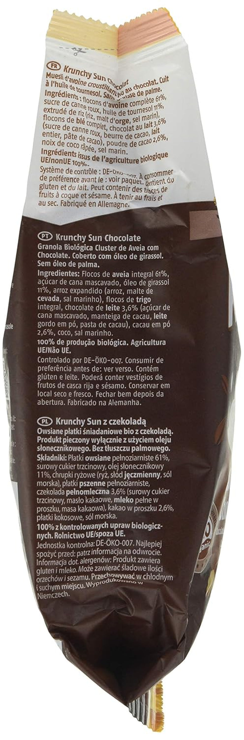 Barnhouse Krunchy Sun | Müsli s čokoládou | Ekologické | Vegetariánská, 375 gramů