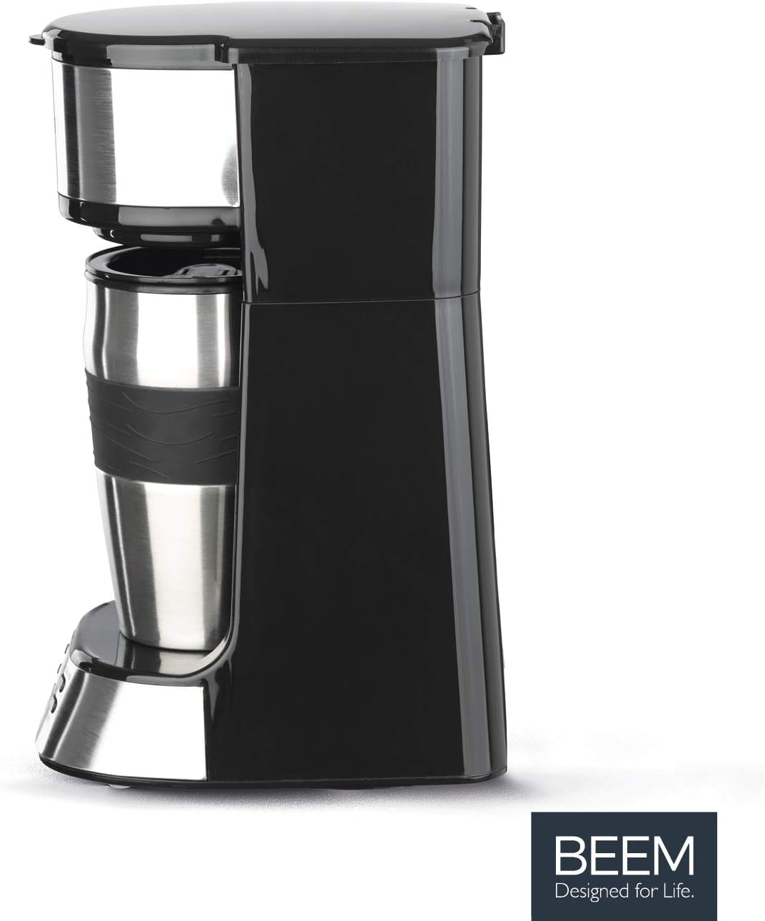 Jednofiltrační espresso BEEM THERMO 2 GO s termohrnkem o objemu 0,4 l | Permanentní filtr | S 24hodinovým časovačem pro ranní šálek horké kávy, žádné čekání | 750 W
