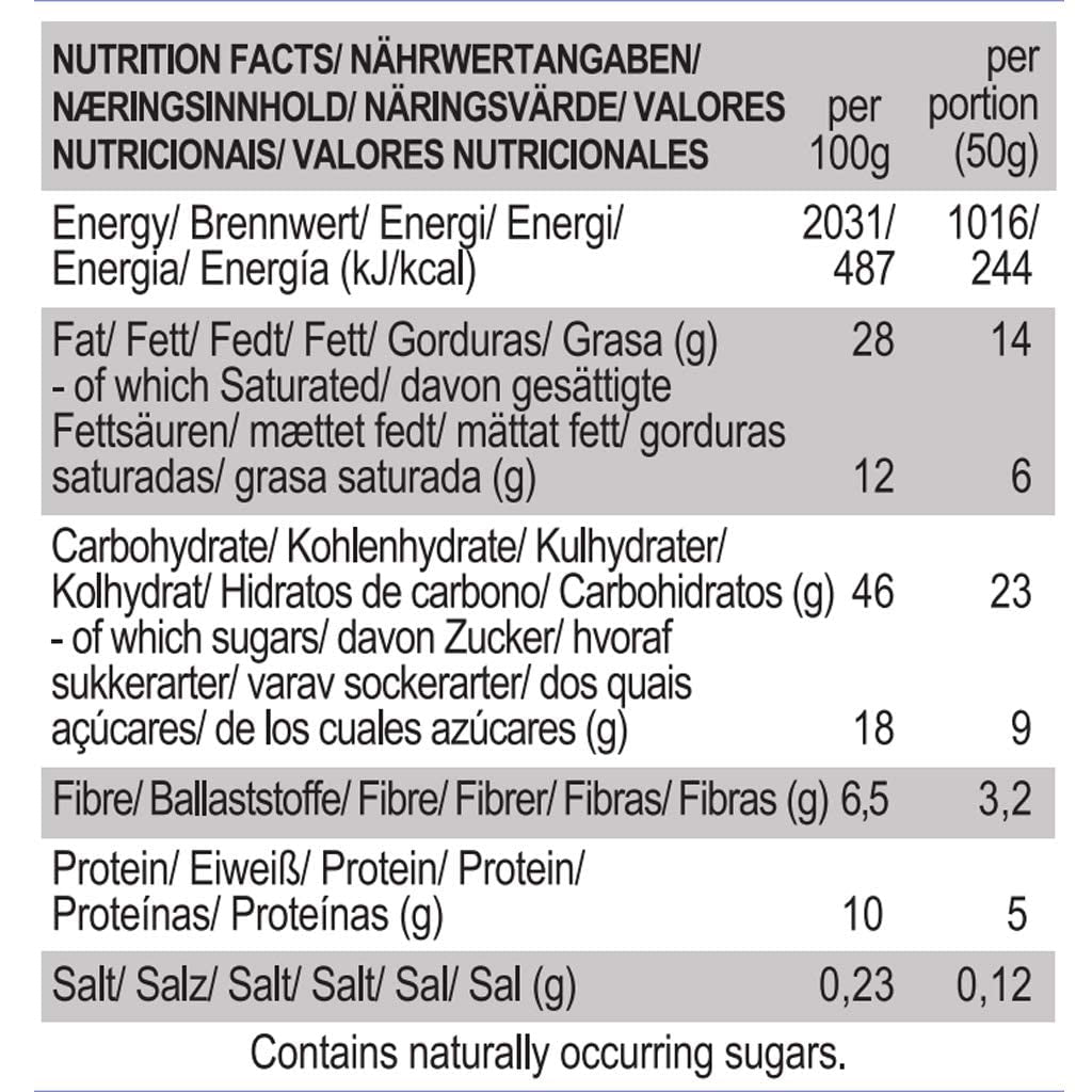 Veganské sušenky se slaným karamelem a mandlemi – jednotlivě balené bezlepkové bio mandlové ovesné vločky bez sóji – 12 x 50 g multibalení (balení 2 ks)