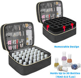 Tasche s organizérem laku na nehty, úložná krabička na lak na nehty Doppelschicht, organizér Koffer Für Nageldesign Kosmetiktasche Für 30 lahviček s neonailovou bází (15 ml-0,5 Fl. Oz) & 1 lampa na nehty (Schwarz)