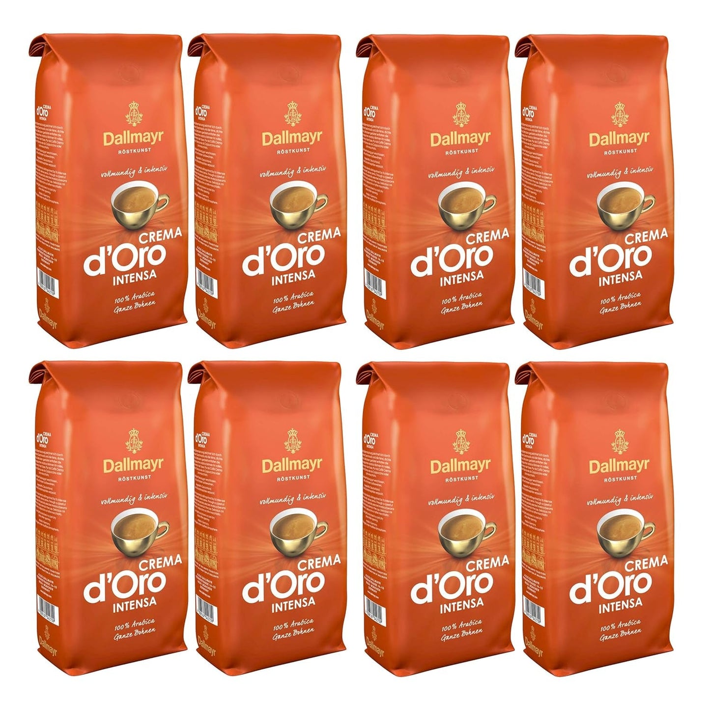 Crema d'Oro Intensa káva, mletá káva, pražená káva, celá zrna, kávová zrna, 8 x 1000 g